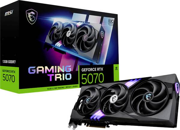 MSI grafická karta Nvidia GeForce RTX 5070 GeForce RTX 5070 12G GAMING TRIO OC  12 GB GDDR7 RAM PCIe x16  HDMI® 2.1, DisplayPort 2.1