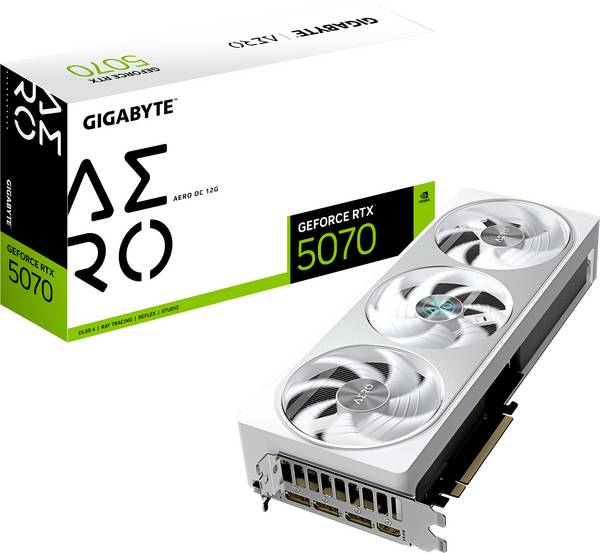 Gigabyte grafická karta Nvidia GeForce RTX 5070 GeForce RTX 5070 AERO OC 12G  12 GB GDDR7 RAM PCIe x16  HDMI® 2.1, DisplayPort 2.1