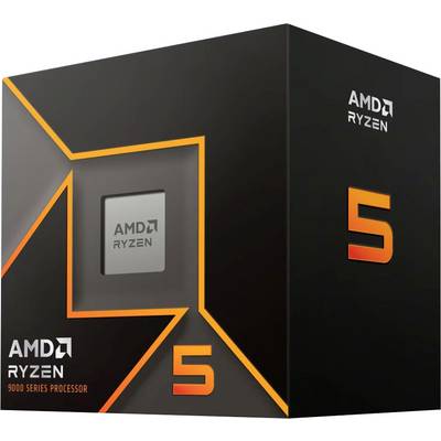 Krabice procesoru AMD Ryzen 5 s geometrickým designem a nápisem „Procesor série 9000".