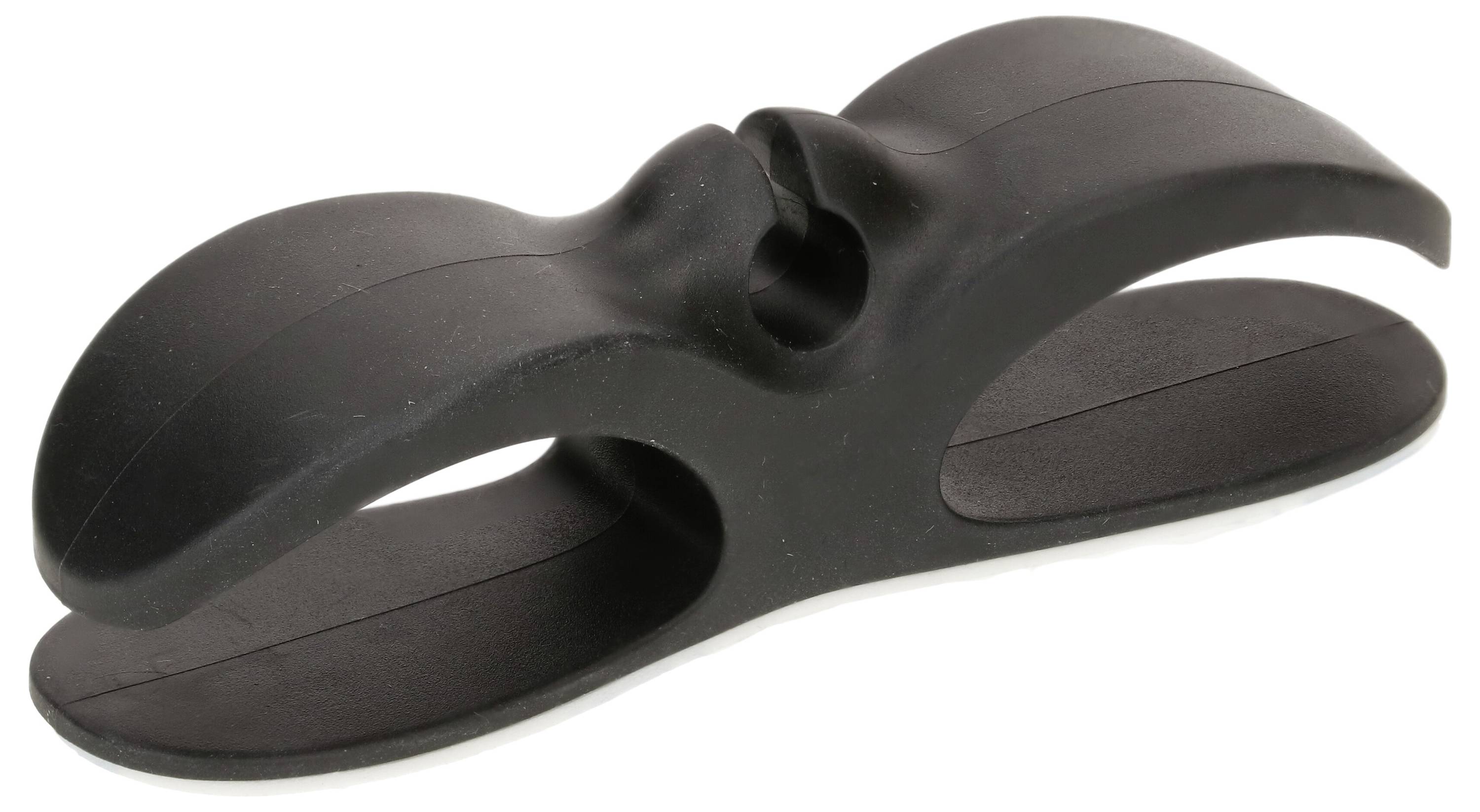 Černá ergonomicky tvarovaná podnožka pro pohodlí a korekci držení těla. Ideální pro dlouhé sezení.
