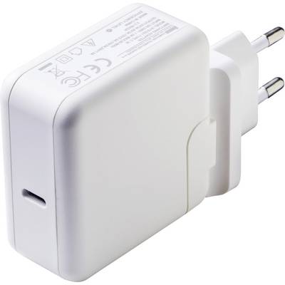 Bílá USB nabíječka s EU zásuvkou.