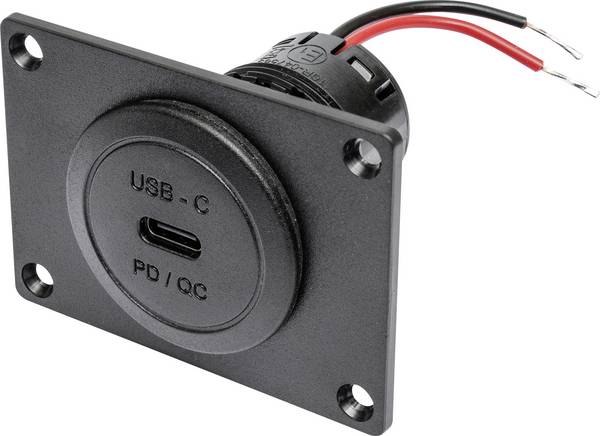 ProCar Vestavný napájecí USB-C konektor. PD/QC 60 W + MONTÁŽNÍ KLÍČ Bez LED    12 V, 24 V