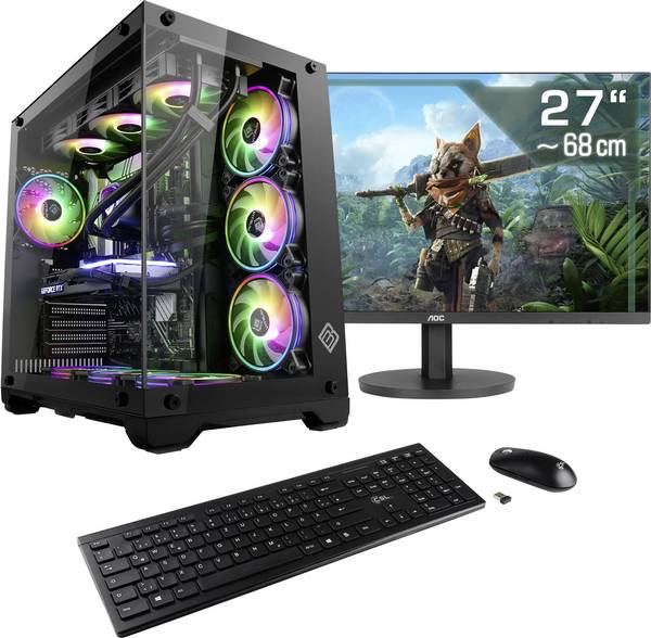 CSL Computer All in One PC Gaming PC M12000H  68.6 cm (27 palec) WQHD Intel® Core™ Ultra 7 265KF 5.5 GHz 32 GB RAM  2000 GB SSD   Nvidia GeForce RTX™ 5070 ti 16 GB GDDR7  93519
