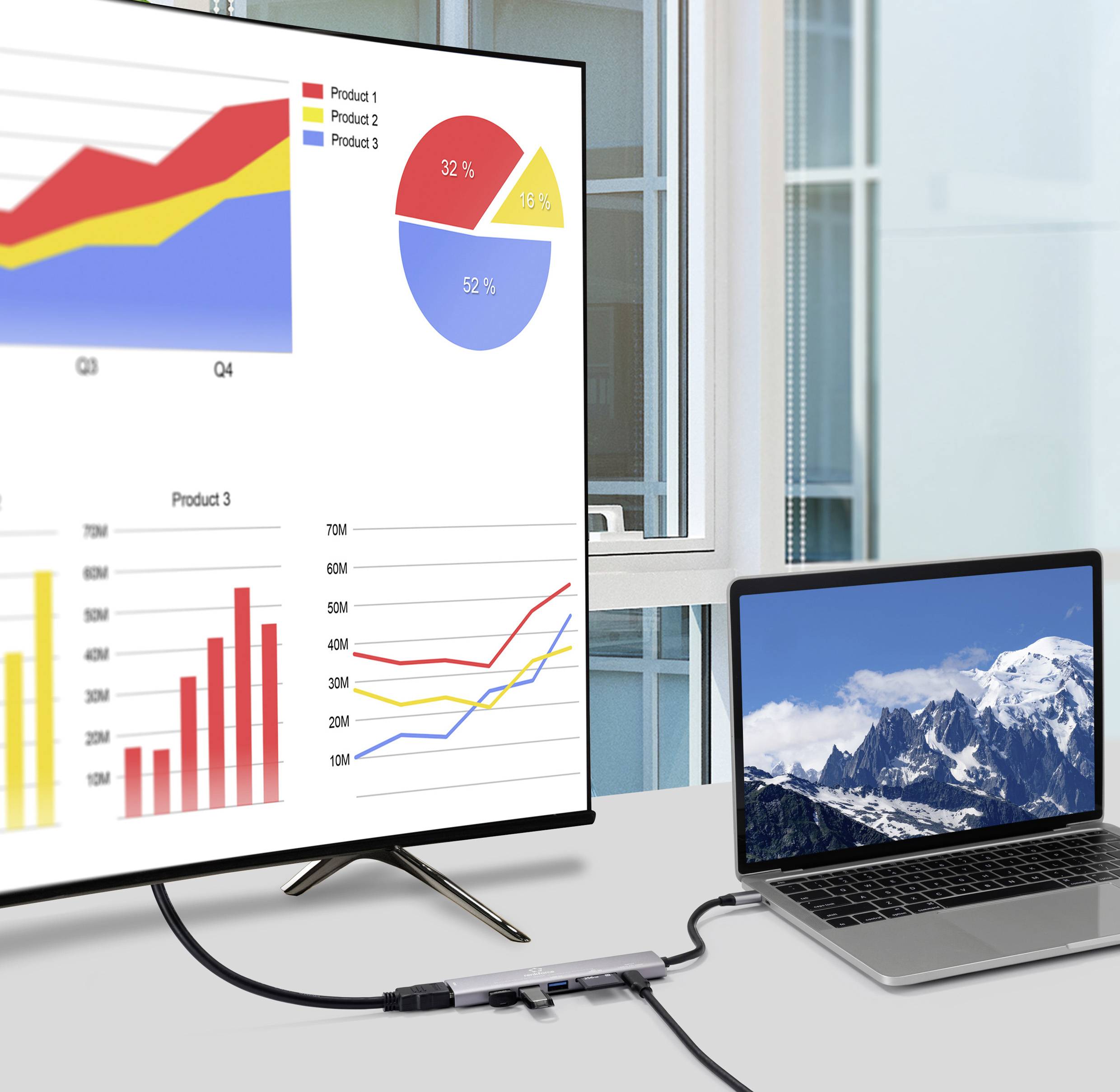 Renkforce USB-C® dokovací stanice RF-DKS-907 Vhodné pro značky (dokovací stanice pro notebook): univerzální napájení USB-5