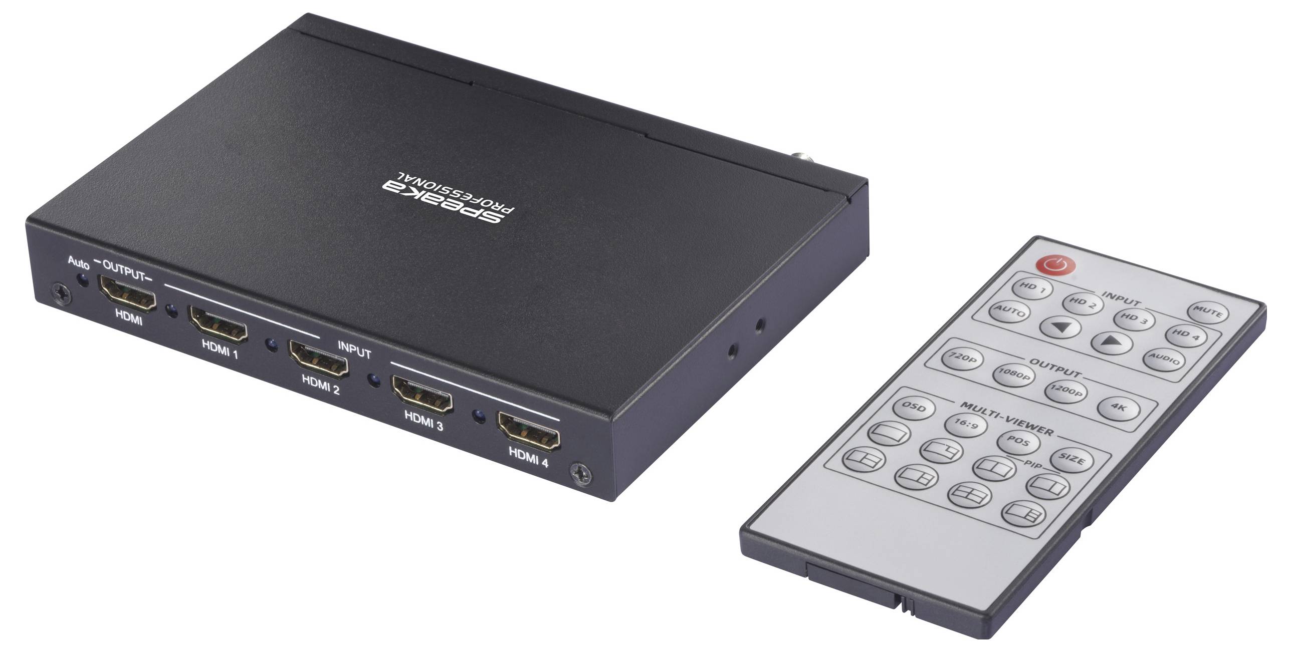 SpeaKa Professional SP-HDS-QMV200 4 porty HDMI quad rozbočovač s funkcí obraz v obraze 3480 x 2160 Pixel-1
