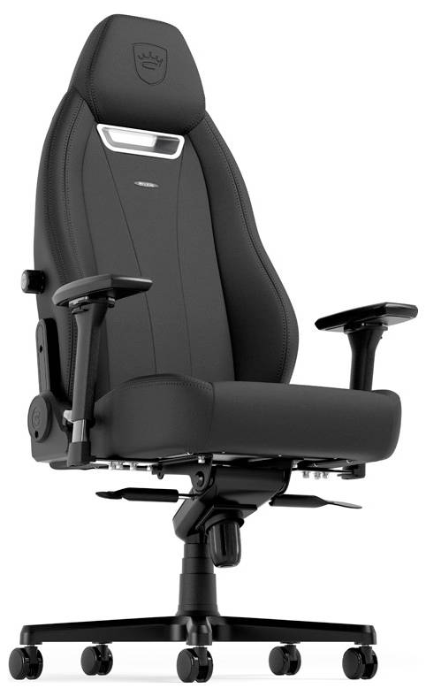 Černá ergonomická kancelářská židle s vysokým opěradlem, nastavitelnými područkami a kolečky, vhodná pro pohodlí a podporu.