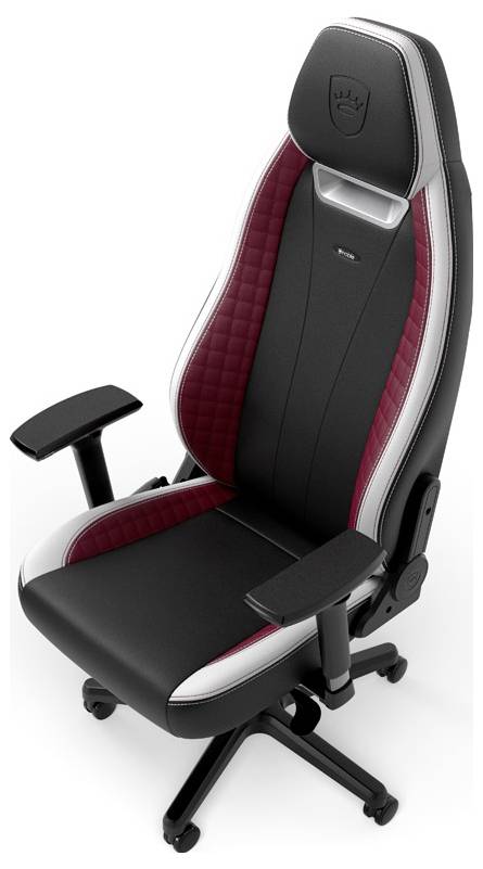 Ergonomická černá herní židle s červenými akcenty a nastavitelnými opěrkami rukou. Vysoce kvalitní design zaměřený na pohodlí.