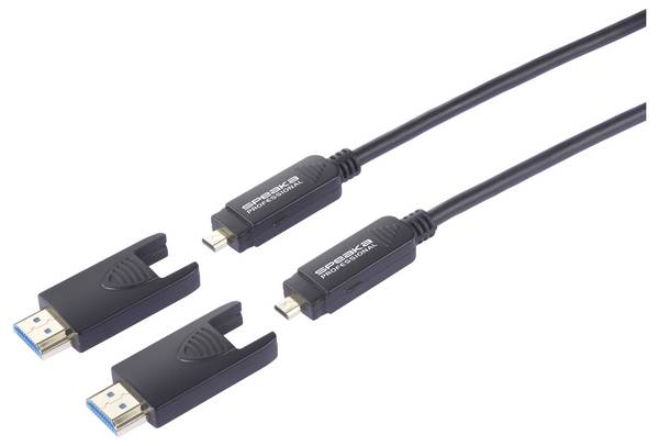 SpeaKa Professional optické vlákno / HDMI kabel Zástrčka HDMI-A, Zástrčka HDMI Micro-D, Zástrčka HDMI-A, Zástrčka HDMI Micro-D 20.00 m černá SP-13597808 8K UHD HDMI kabel