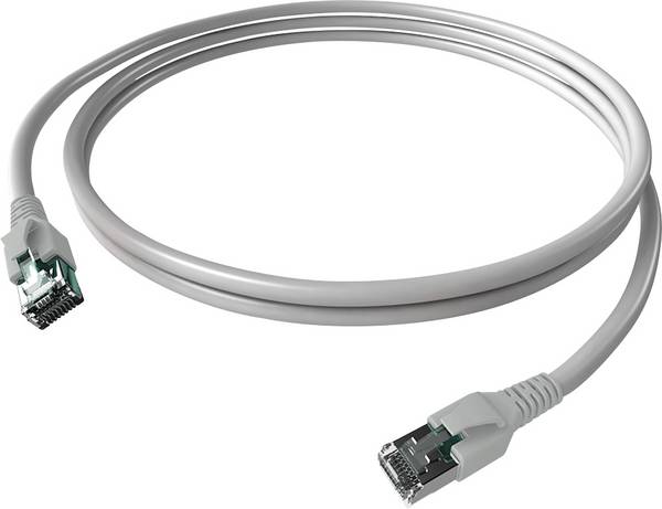 Easylan CP1KABABA0100 RJ45 síťové kabely, propojovací kabely CAT 6A S/FTP 10.00 m šedá dvoužilový stíněný, bez halogenů, samozhášecí 1 ks