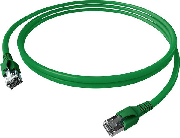 Easylan CP1KGBGBG0100 RJ45 síťové kabely, propojovací kabely CAT 6A S/FTP 10.00 m zelená dvoužilový stíněný, bez halogenů, samozhášecí 1 ks