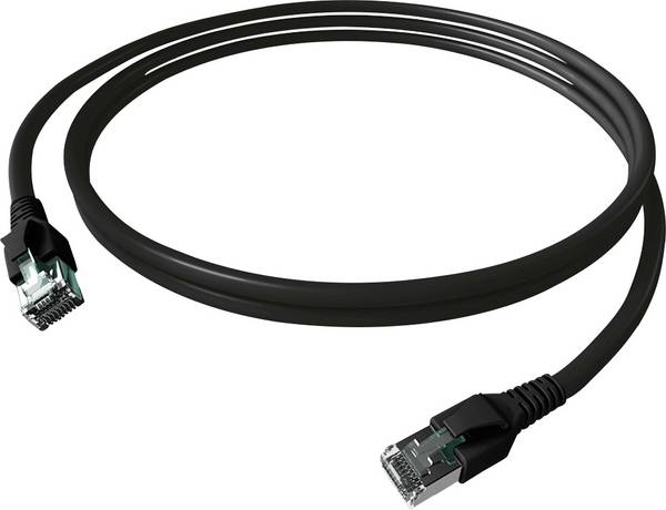 Easylan CP1KSBSBS0100 RJ45 síťové kabely, propojovací kabely CAT 6A S/FTP 10.00 m černá dvoužilový stíněný, bez halogenů, samozhášecí 1 ks