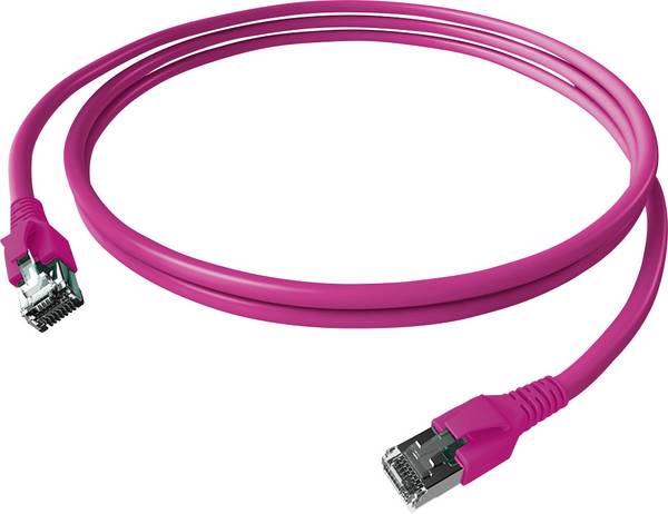 Easylan CP1KVBVBV0020 RJ45 síťové kabely, propojovací kabely CAT 6A S/FTP 2.00 m fialová dvoužilový stíněný, bez halogenů, samozhášecí 1 ks