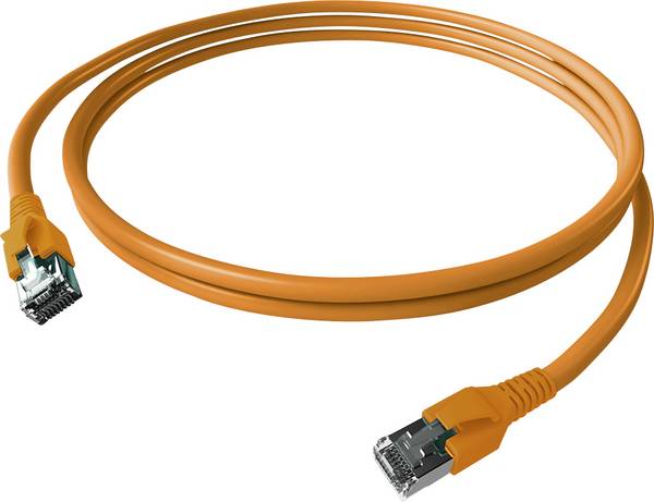 Easylan CP1KOBOBO0010 RJ45 síťové kabely, propojovací kabely CAT 6A S/FTP 1.00 m oranžová dvoužilový stíněný, bez halogenů, samozhášecí 1 ks