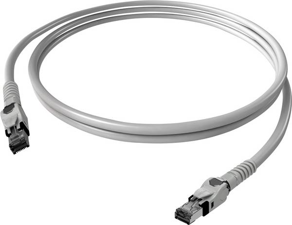 Easylan CP1OAMSMS0010 RJ45 síťové kabely, propojovací kabely CAT 6A S/FTP 1.00 m šedá dvoužilový stíněný, bez halogenů, samozhášecí 1 ks