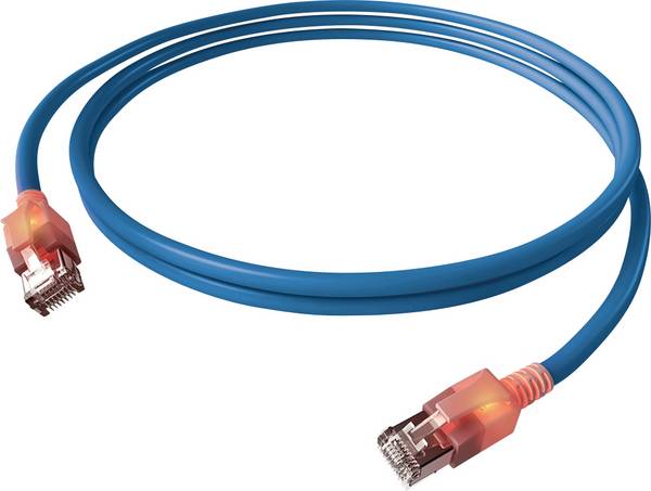 Easylan CS1OBADAD0100 RJ45 síťové kabely, propojovací kabely CAT 6A S/FTP 10.00 m modrá dvoužilový stíněný, bez halogenů, samozhášecí 1 ks