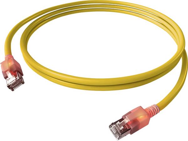 Easylan CS1OYADAD0030 RJ45 síťové kabely, propojovací kabely CAT 6A S/FTP 3.00 m žlutá dvoužilový stíněný, bez halogenů, samozhášecí 1 ks