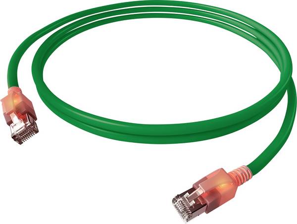 Easylan CS1OGADAD0100 RJ45 síťové kabely, propojovací kabely CAT 6A S/FTP 10.00 m zelená dvoužilový stíněný, bez halogenů, samozhášecí 1 ks