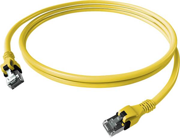 Easylan CPP1OYAYAY0050 RJ45 síťové kabely, propojovací kabely CAT 6A S/FTP 5.00 m žlutá dvoužilový stíněný, bez halogenů, samozhášecí 1 ks