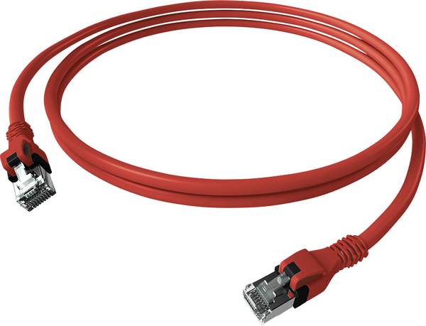 Easylan CPP1ORARAR0100 RJ45 síťové kabely, propojovací kabely CAT 6A S/FTP 10.00 m červená (jasná) dvoužilový stíněný, bez halogenů, samozhášecí 1 ks