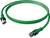 Zelený ethernetový kabel s konektory RJ45 na obou koncích, vhodný pro síťová připojení.