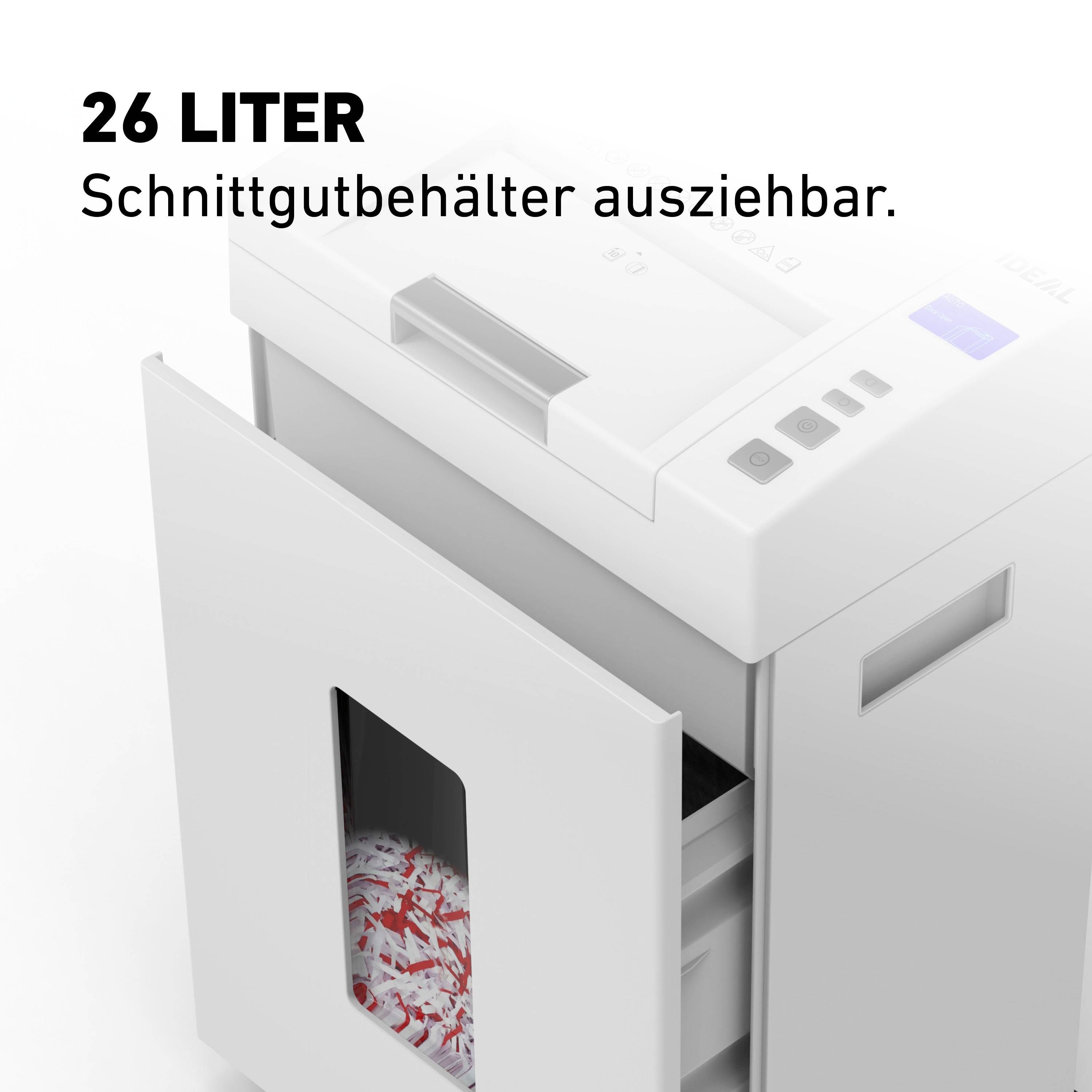 Ideal Office Auto-Feed-Aktenvernichter IDEAL Shredcat 8292 CC 4x10 mm skartovačka 200 listů na kousky 4 x 10 mm P-4 26 l-11