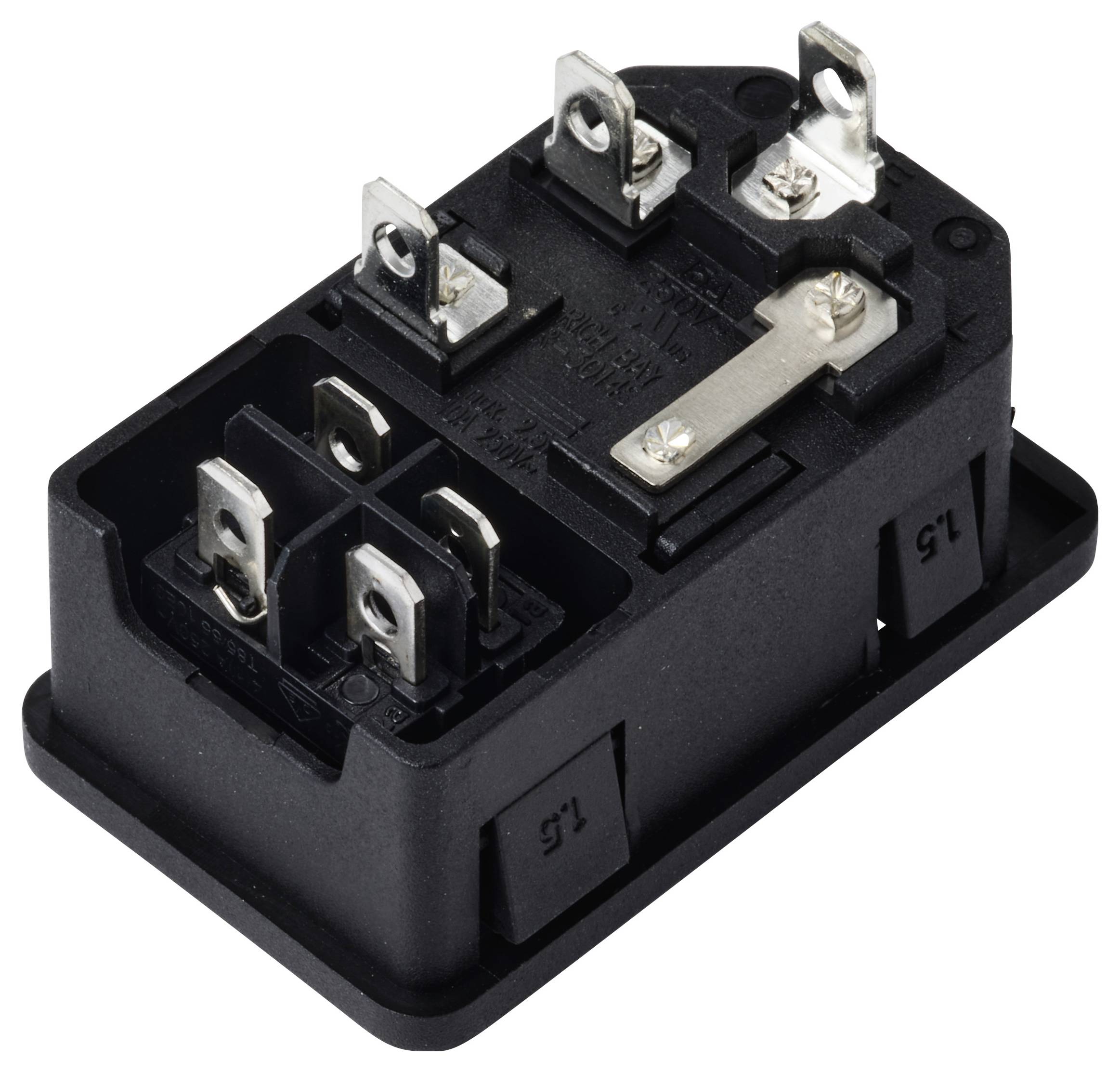 TRU COMPONENTS TC-13599520 IEC zástrčka C13/C14 zástrčka, vestavná rovná Počet kontaktů: 3 10 A černá 1 ks-2