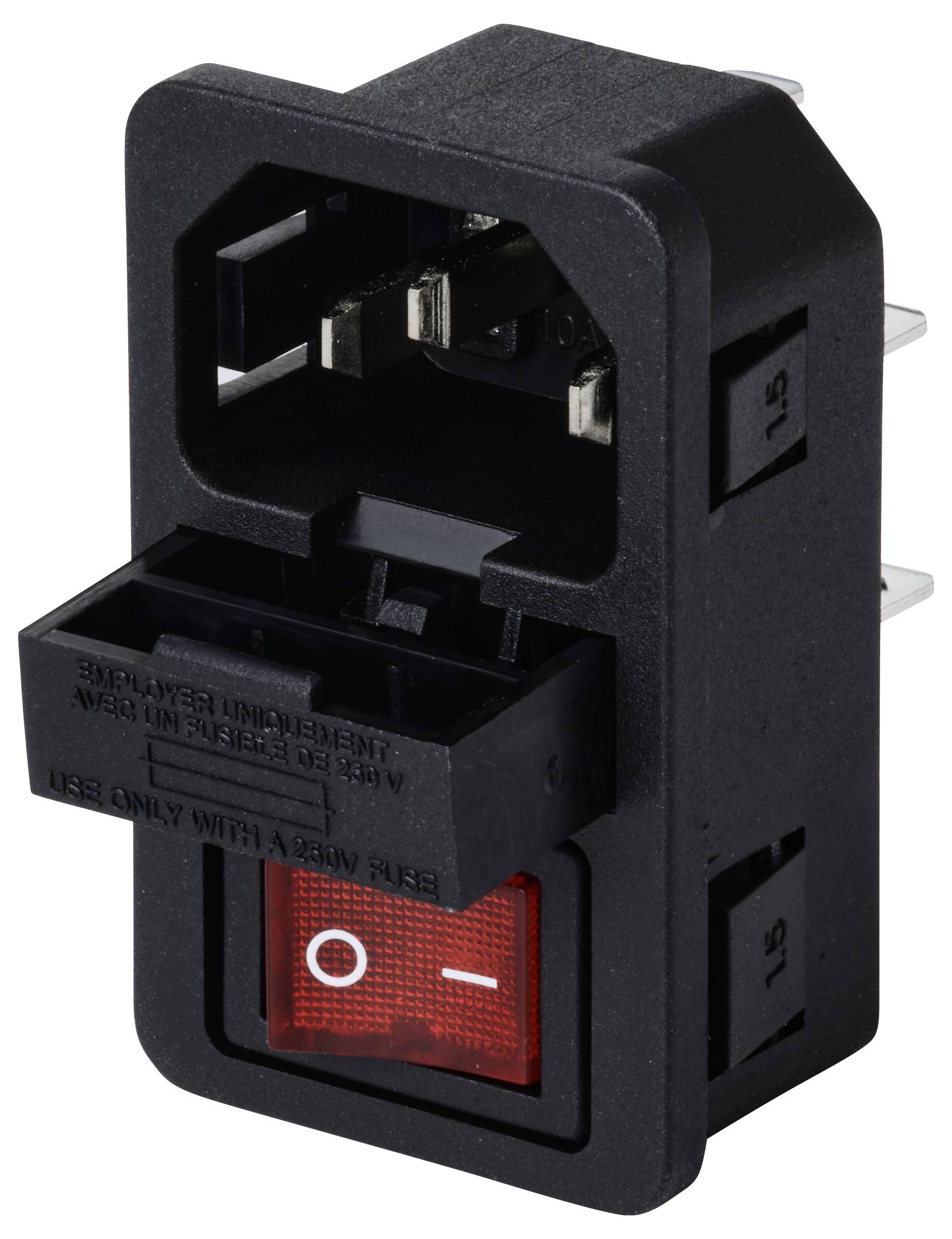 TRU COMPONENTS TC-13599520 IEC zástrčka C13/C14 zástrčka, vestavná rovná Počet kontaktů: 3 10 A černá 1 ks-4