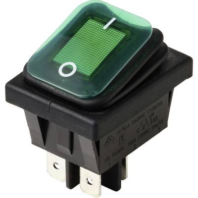 TRU COMPONENTS TC-13599532 kolébkový spínač 250 V/AC 16 A 2x vyp/zap IP65 (čelní strana) s aretací 1 ks-0
