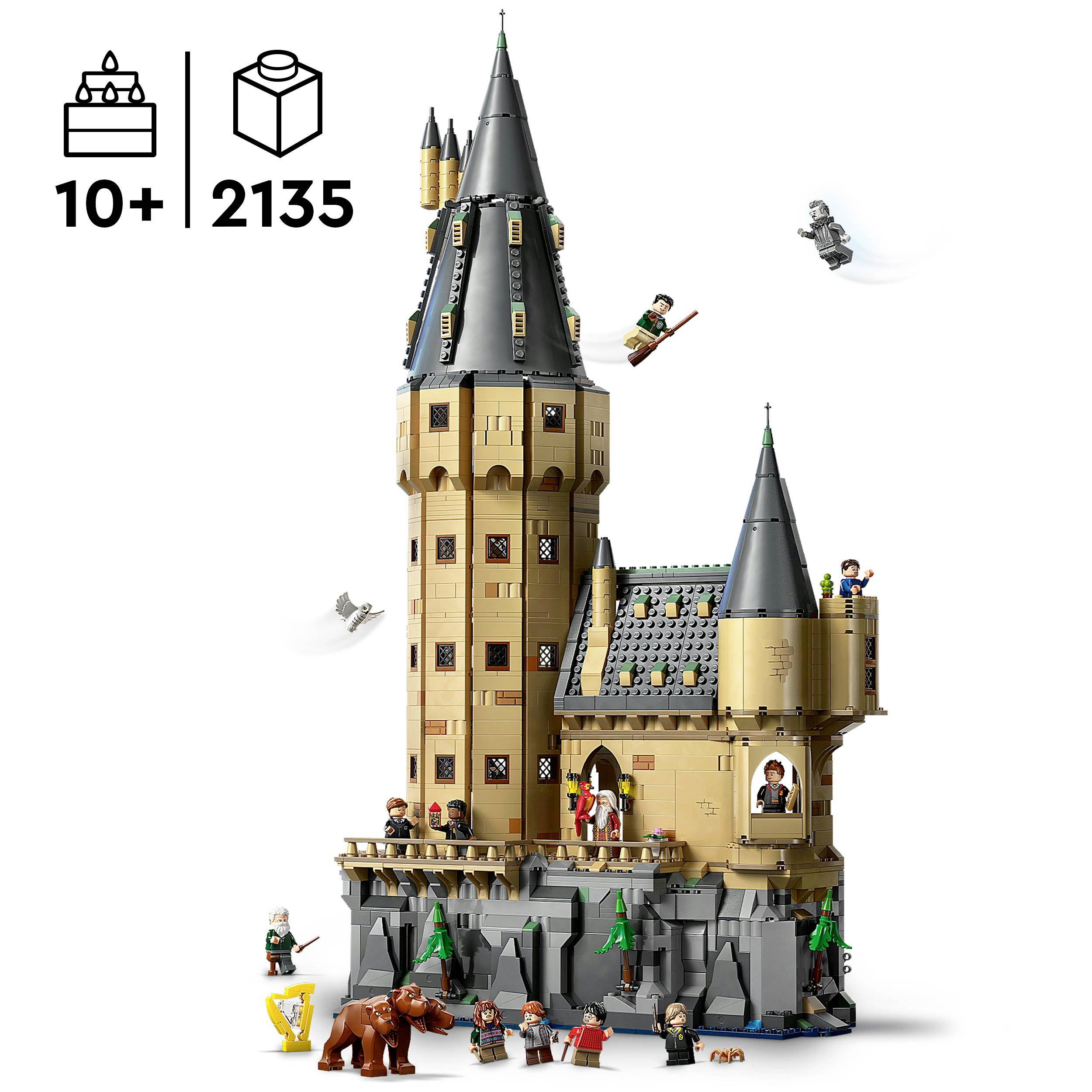 Model hradu ze stavebních kostek s figurkami s křídly. Vhodné pro děti od 10 let, obsahuje 2135 dílků.