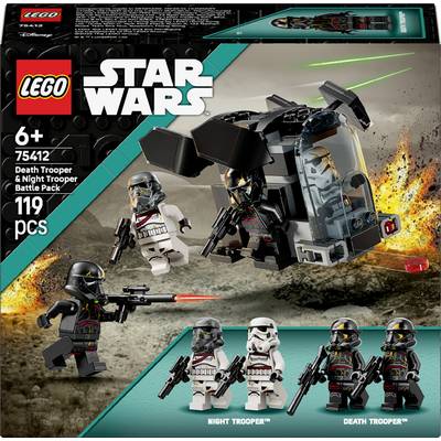 Lego Star Wars sada s figurkami a vozidlem: dva Death Trooper a dva Stormtrooper v akční póze.