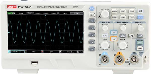 Uni-T UTD2102CEX+ digitální osciloskop 100 MHz, 1 GSa/s, 64 kpts, s pamětí (DSO), 1 ks, 181100100005X