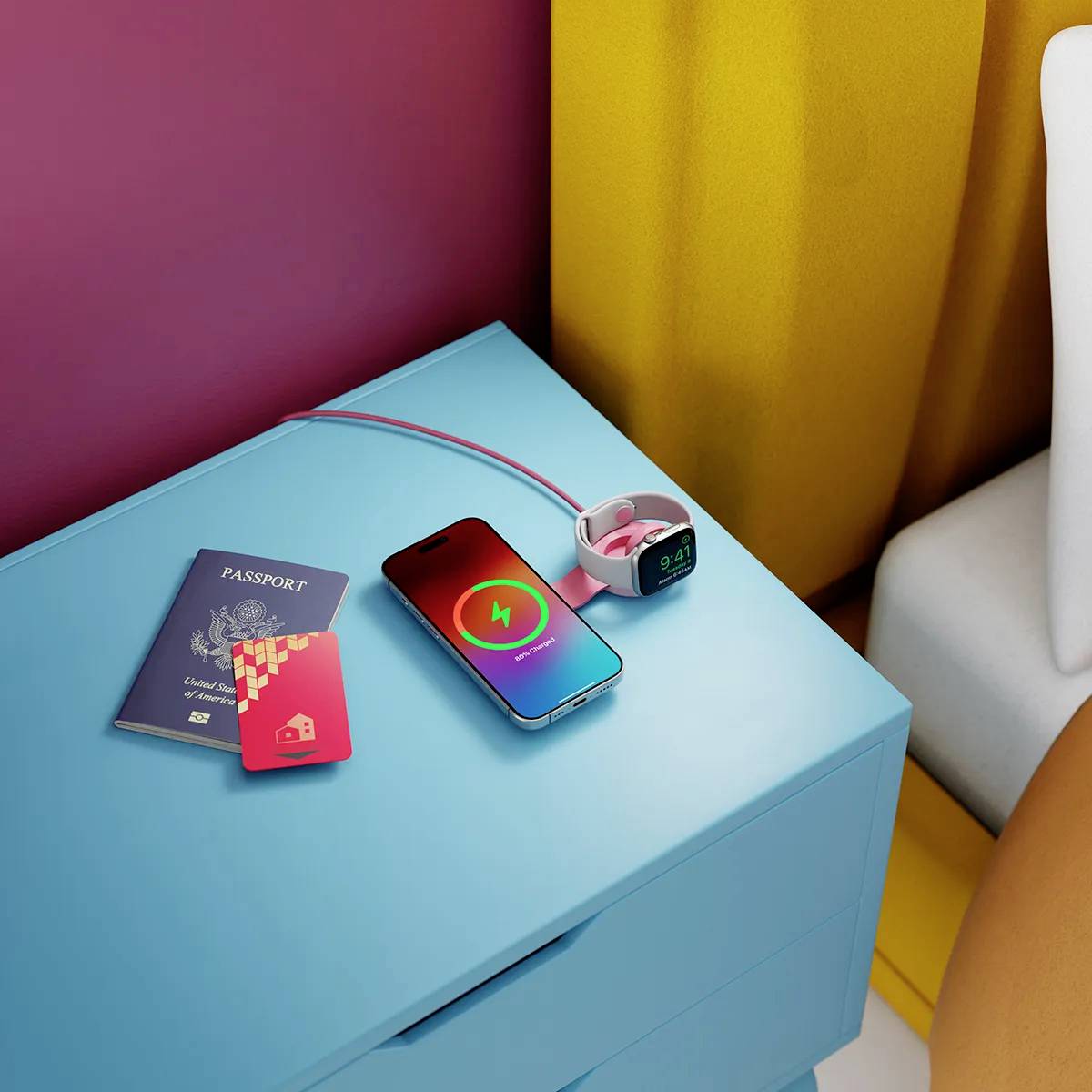Twelve South bezdrátová indukční nabíječka 15 W TS-2431 TS-2431 Výstup USB-C® růžová-17
