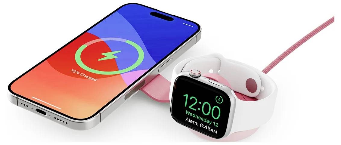 Twelve South bezdrátová indukční nabíječka 15 W TS-2431 TS-2431 Výstup USB-C® růžová-8