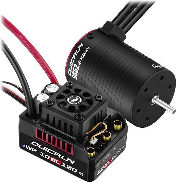 Hobbywing Combo WP10BL120G2 mit 3652SL-4000KV-G2 38030208  střídavý (brushless) motor a regulátor otáček, sada pro RC modely 1:10