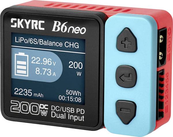 SKYRC B6neo modelářská nabíječka, 10 A, pro olověné akumulátory, LiFePO , LiHV , Li-Ion, Li-Pol, NiCd, NiMH