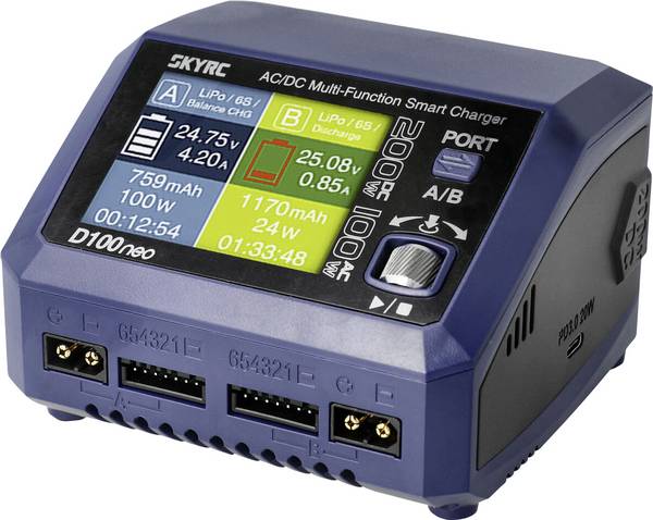 SKYRC D100 Neo modelářská nabíječka, 10 A, pro olověné akumulátory, LiFePO , LiHV , Li-Ion, Li-Pol, NiCd, NiMH