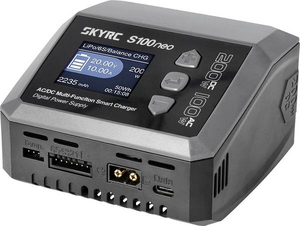 SKYRC S100 Neo modelářská nabíječka, 12 A, pro olověné akumulátory, LiFePO , LiHV , Li-Ion, Li-Pol, NiCd, NiMH