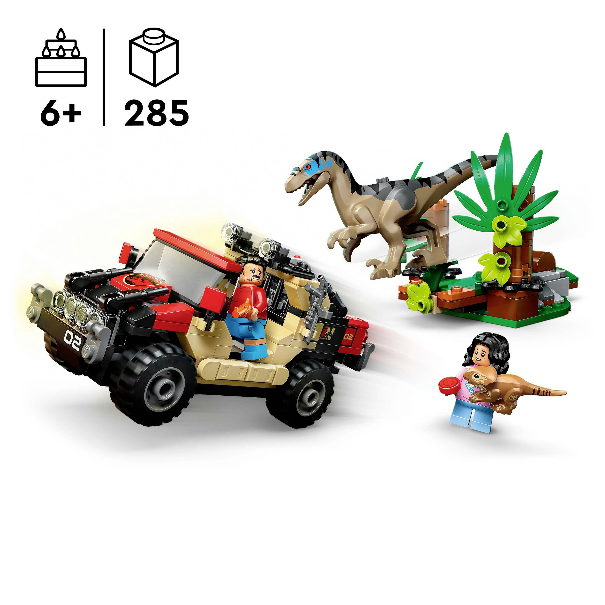 76972 LEGO® JURASSIC WORLD™ Raptor: Sledovací reflektor s terénním vozem-4