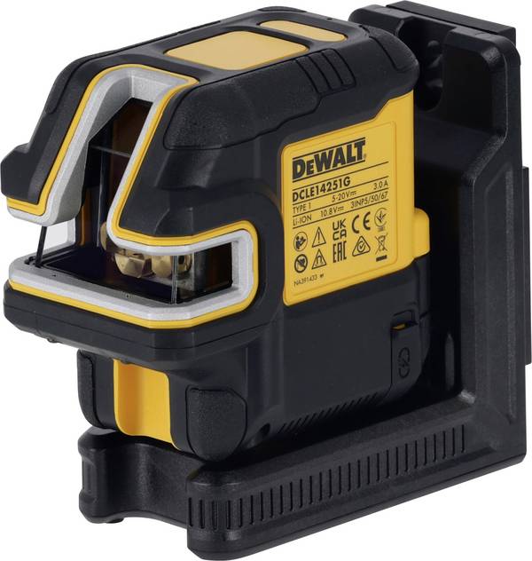 DEWALT DCLE14251GB-XJ křížová laserová vodováha    dosah (max.): 30 m