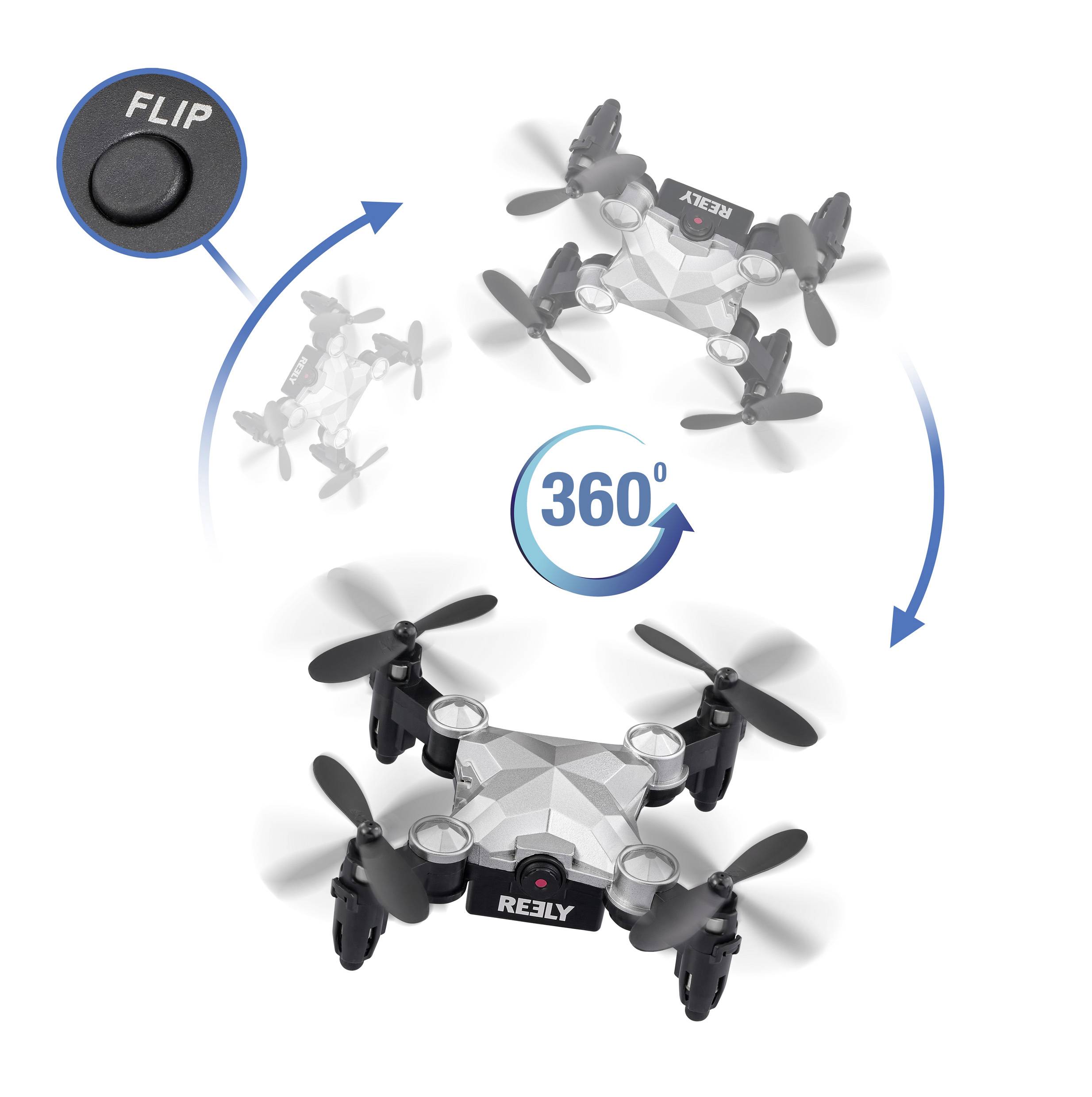 Reely Suitcase mini drone dron RtF pro začátečníky, s kamerou stříbrnočerná-9