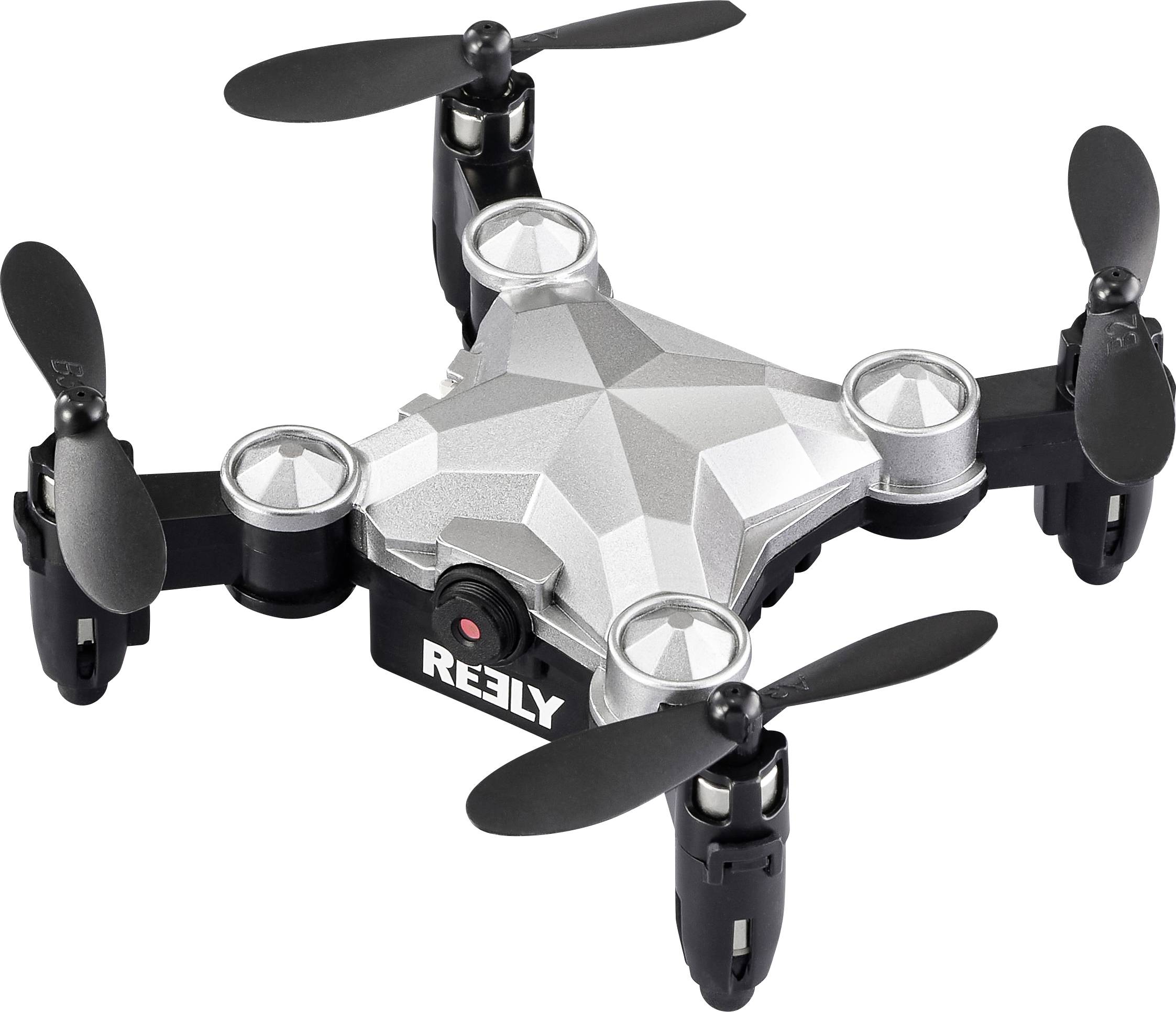 Reely Suitcase mini drone dron RtF pro začátečníky, s kamerou stříbrnočerná-0