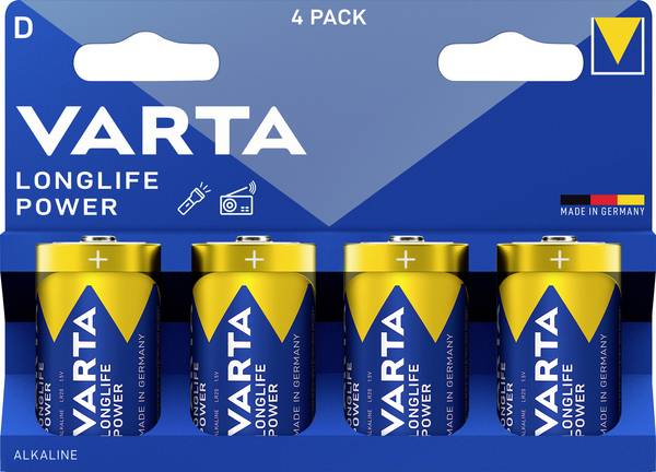 Varta VARTA Longlife Power D Blister 4 baterie velké mono D alkalicko-manganová  1.5 V 4 ks