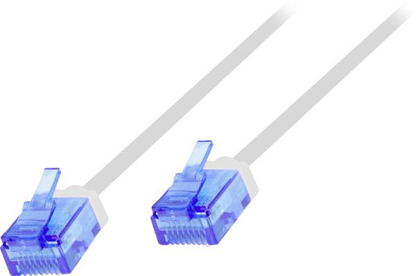 LogiLink CQ3111U RJ45 síťové kabely, propojovací kabely CAT 6A U/UTP 20.00 m bílá extrémně tenký , flexibilní provedení, samozhášecí, bez halogenů 1 ks