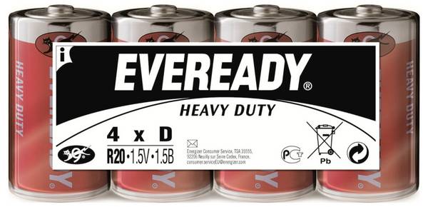 Eveready SHD baterie velké mono D zinko-uhlíková  1.5 V 4 ks