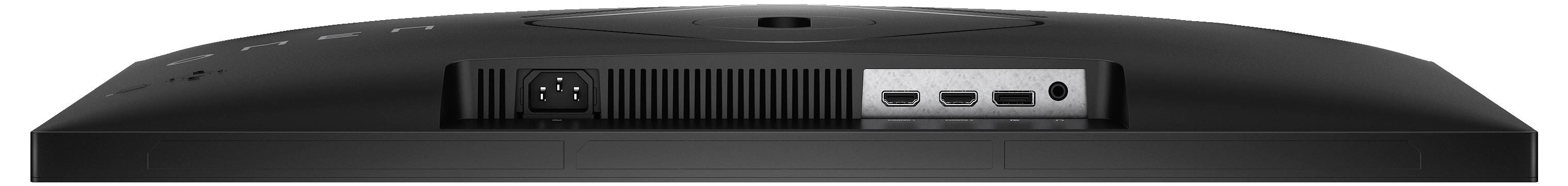 Zadní strana monitoru s různými konektory: HDMI, DisplayPort a USB.