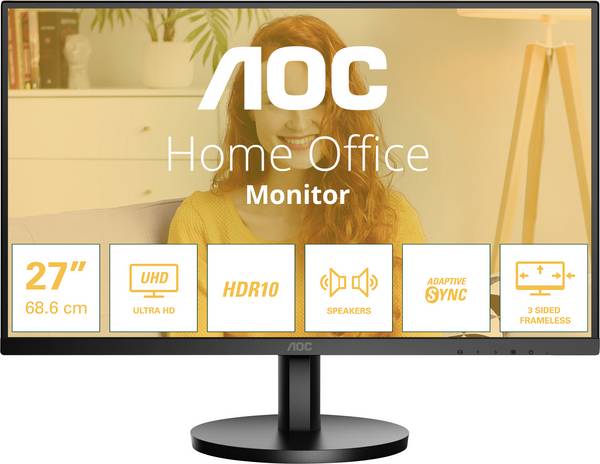AOC U27B3A LCD monitor 68.6 cm (27 palec)3840 x 2160 Pixel, 16:9, 4 ms, IPS LCD