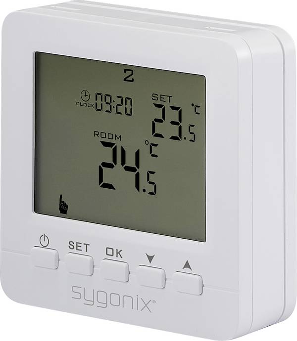 Sygonix SY02B05RF bezdrátový termostat na omítku, SY-6805680, týdenní program, 1 ks