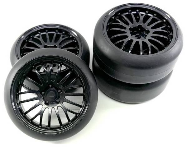 Absima 1:10 silniční model kompletní kola Drift  černá 4 ks