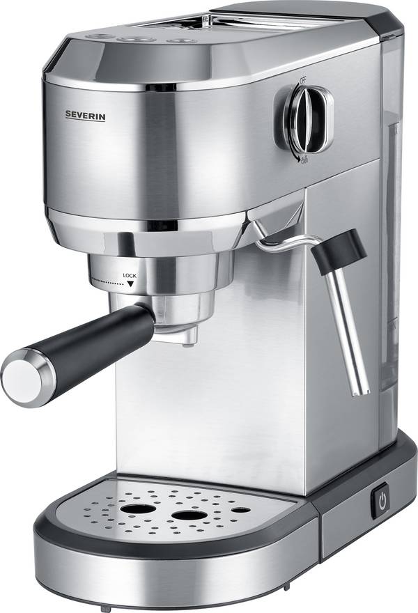 Severin KA 5997 pákový kávovar chrom (kartáčovaný), černá 1350 W s tryskou pro napěnění mléka
