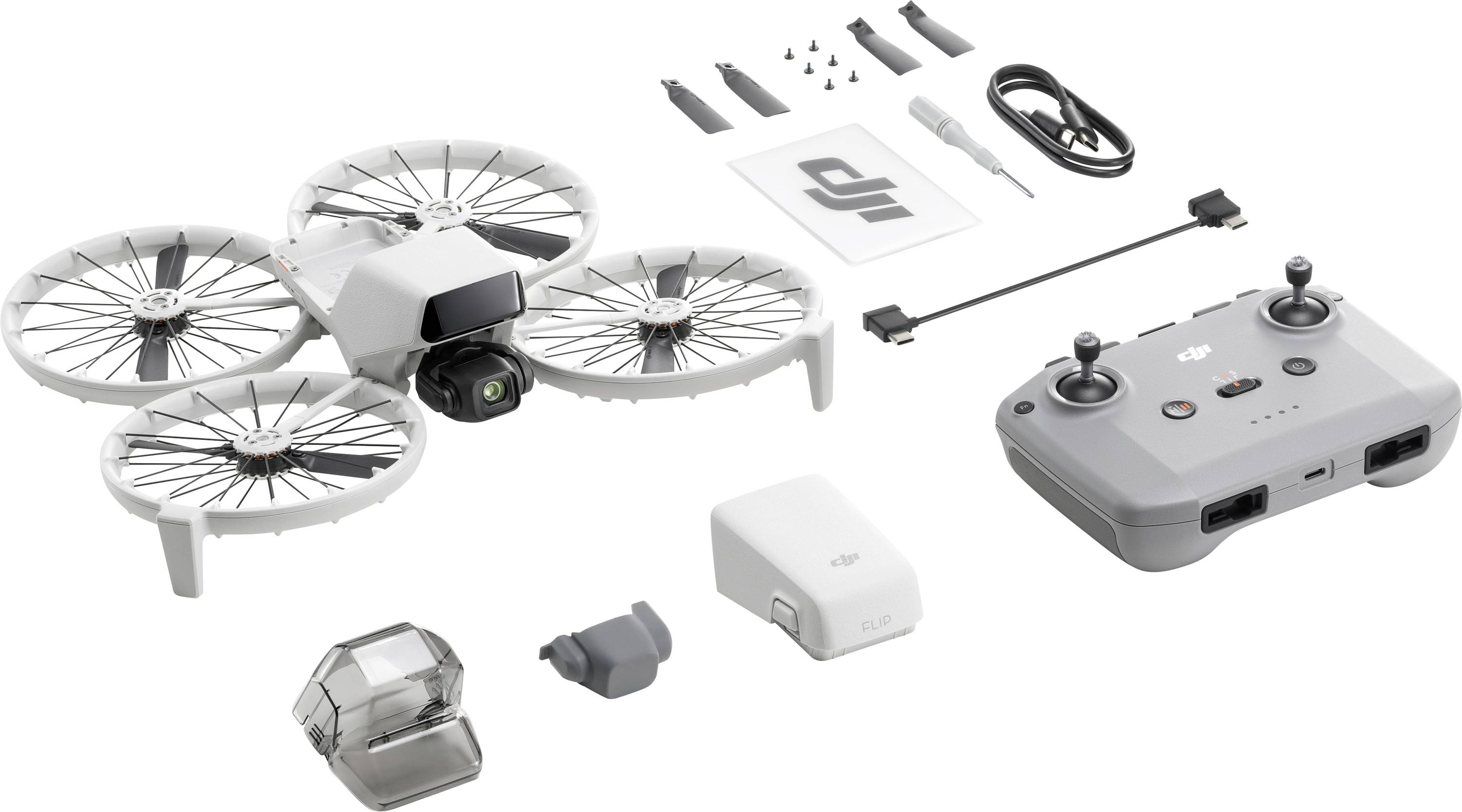 DJI Flip (DJI RC-N3) dron 100% RtR s kamerou černá, bílá-0